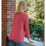 Avalin Front Seam Slub Crew Neck Sweater - Coral