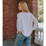 Avalin Front Seam Slub Crew Neck Sweater - White