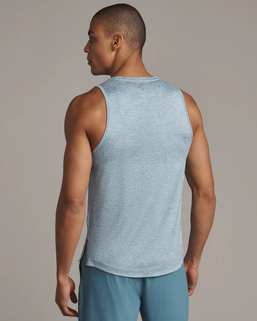 Rhone Men's Atmosphere Tank Top - Blue Stone/White Heather