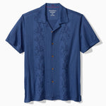 Tommy Bahama Men's Big & Tall Palm Fresco Beach Border Camp Shirt - Carbon Navy