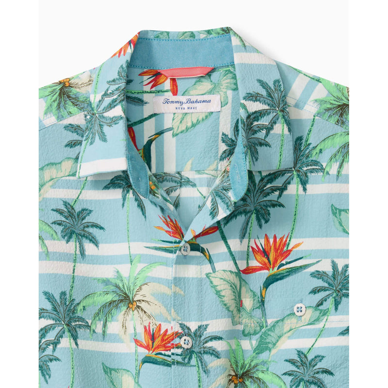 Tommy Bahama Men's Big & Tall Nova Wave Palmero Stripe Camp Shirt - Blue Whisper