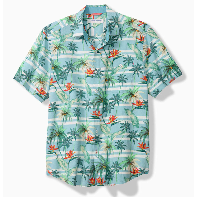 Tommy Bahama Men's Big & Tall Nova Wave Palmero Stripe Camp Shirt - Blue Whisper