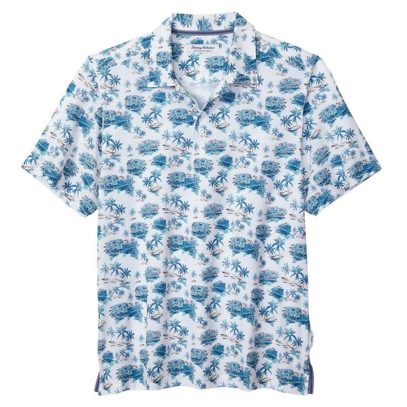 Tommy Bahama Men's Big & Tall Bahama Coast Palm Scape Polo Shirt - Azul Mar