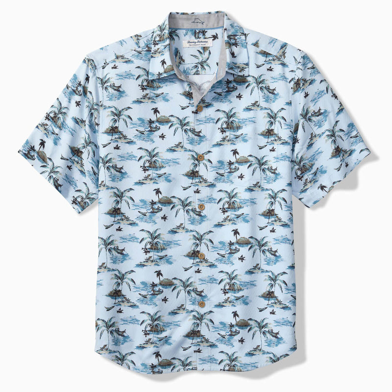 Tommy Bahama Men's Big & Tall Coastal Ease Beachfront Paradise Camp Shirt - Dusty Larkspur