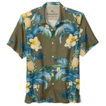 Tommy Bahama Men's Big & Tall Pineapple Petals Silk Camp Shirt - Blue Ash