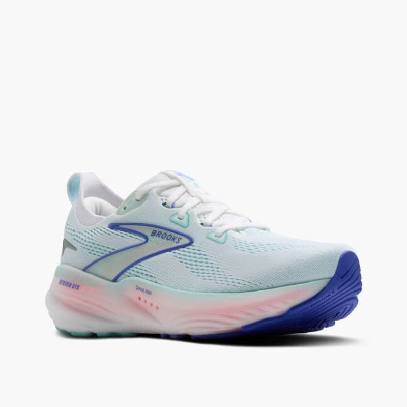 Brooks Womens Glycerin GTS 22 Shoes - White / Limpet Shell / Amparo Blue