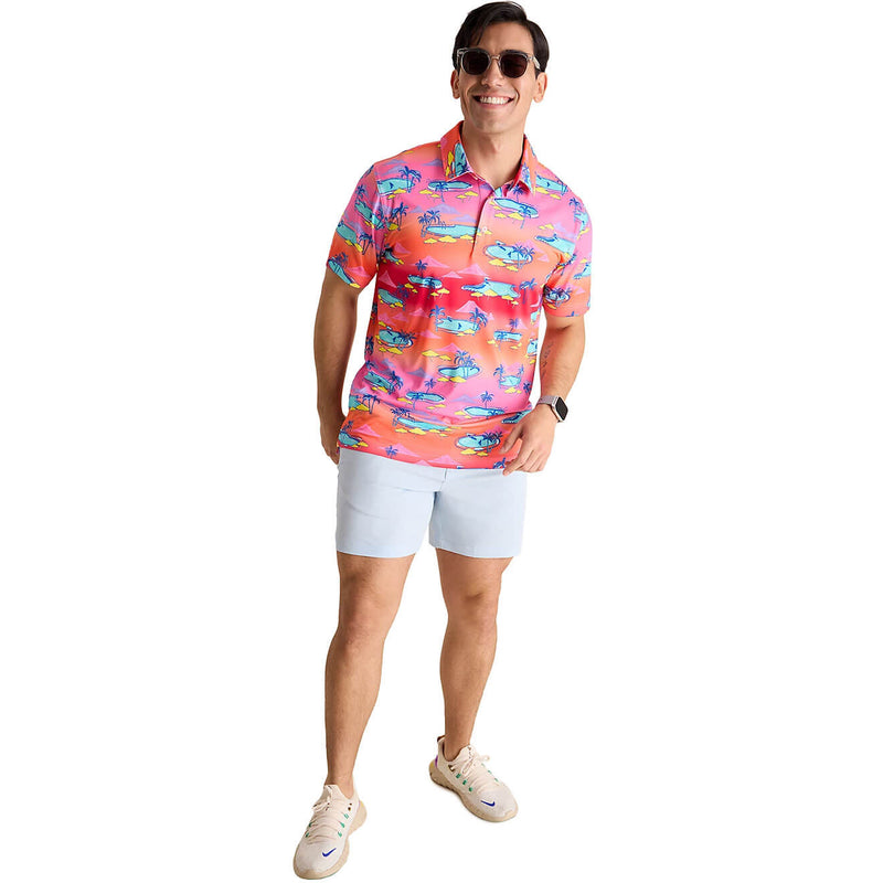 Chubbies The Offsite '24 Performance Polo Shirt - Bright Pink
