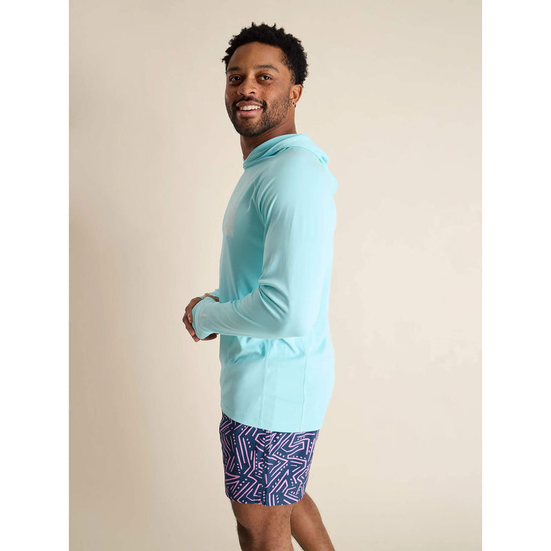 Chubbies The Kind Of A Big Teal Long Sleeve Sun Hoodie T-Shirt - TAQ