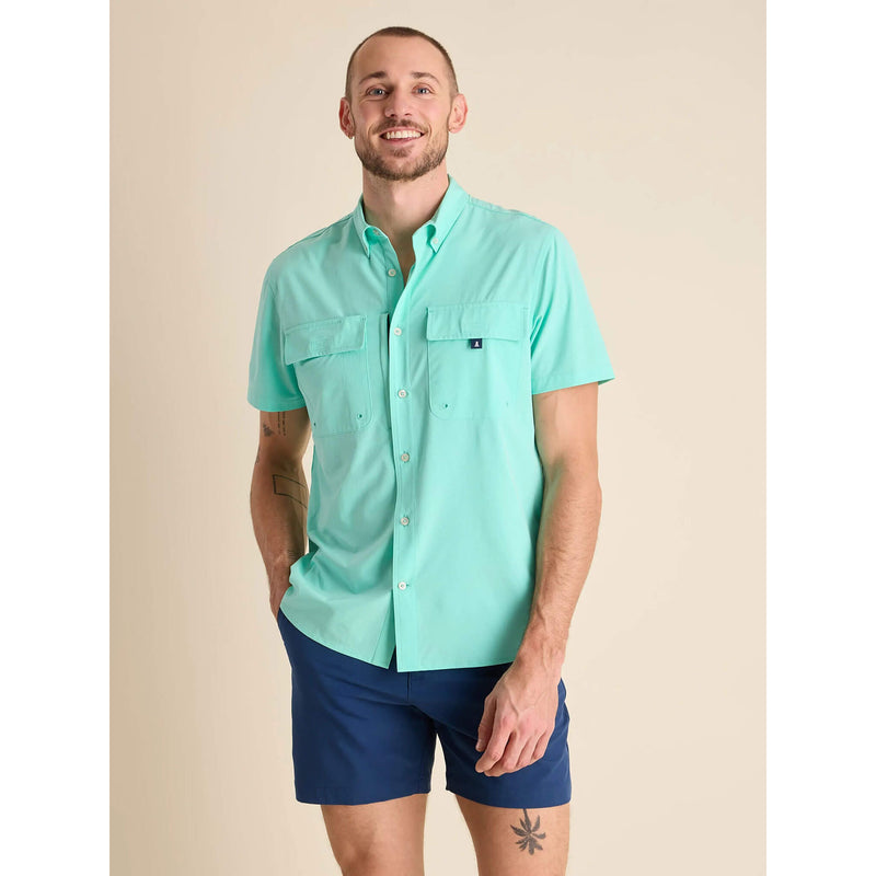 Chubbies The I See the Foam Short Sleeve Sport Shirt - Teal - Solid