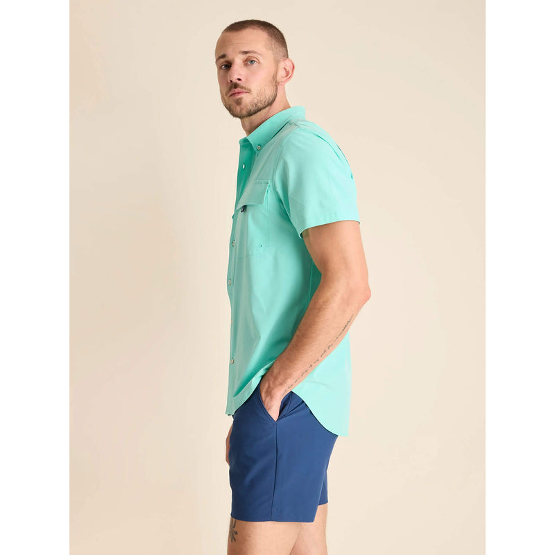 Chubbies The I See the Foam Short Sleeve Sport Shirt - Teal - Solid