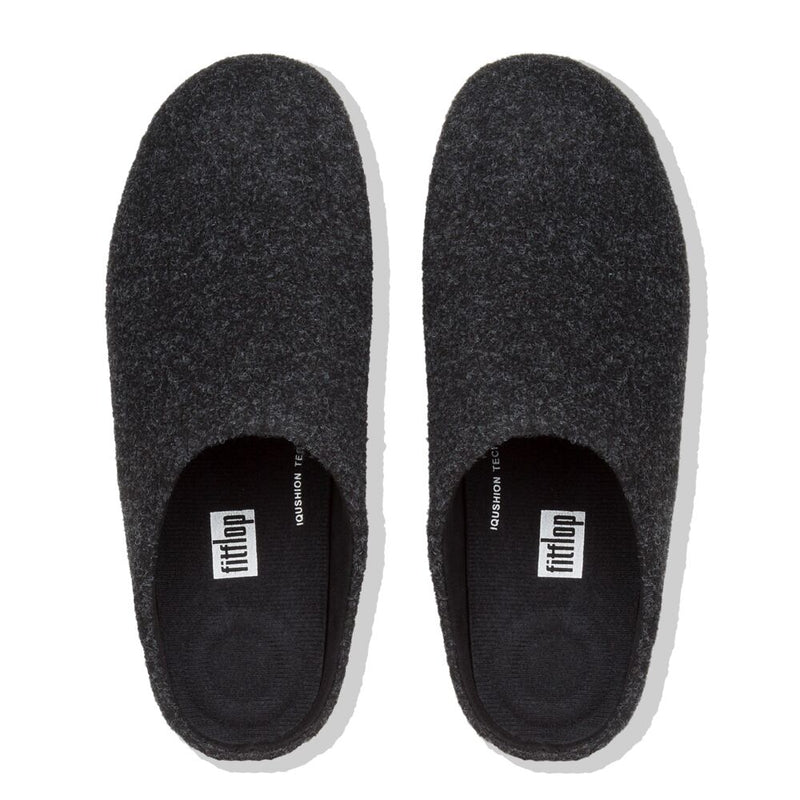 FitFlop Chrissie Felt Slippers - Black