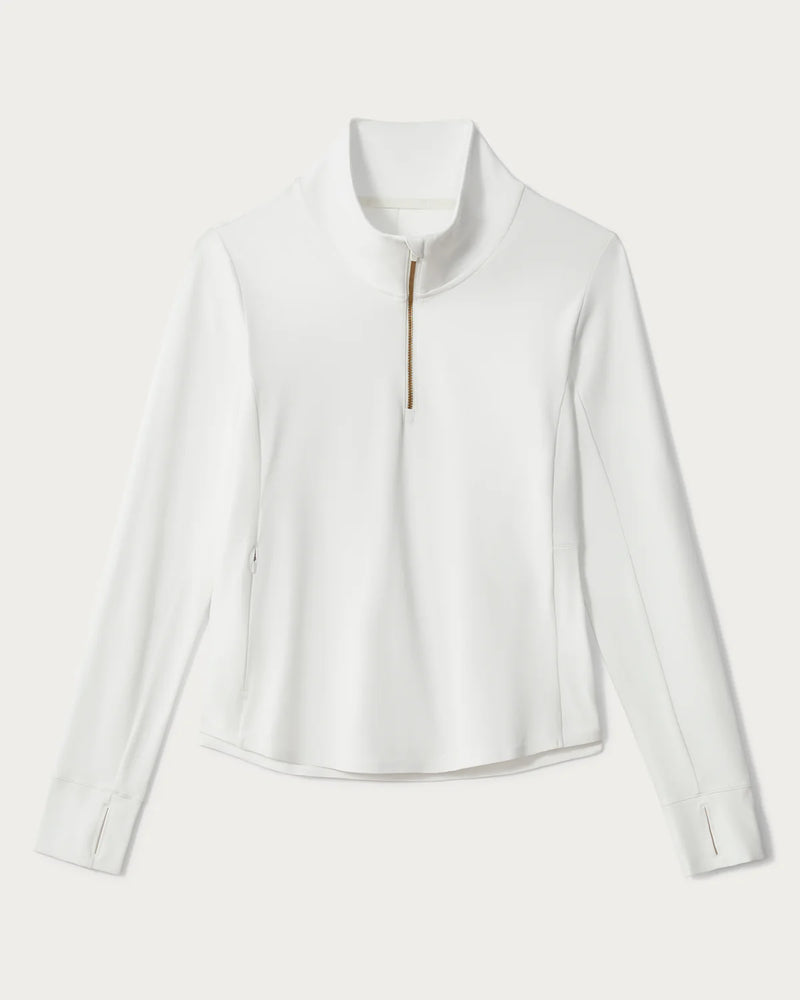 Rhone Women's Course To Court 1/4 Zip Pullover - Snow White