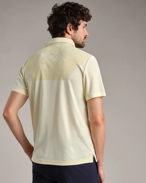 Rhone Men's Cross-Court Polo Shirt - Yellow Dawn
