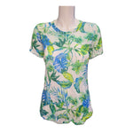 David Cline Limnos Short Sleeve Crew Neck Top with Stones - Apple