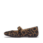 FitFlop Delicato Leopard Suede Mary Janes - Chocolate Mix