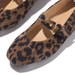 FitFlop Delicato Leopard Suede Mary Janes - Chocolate Mix