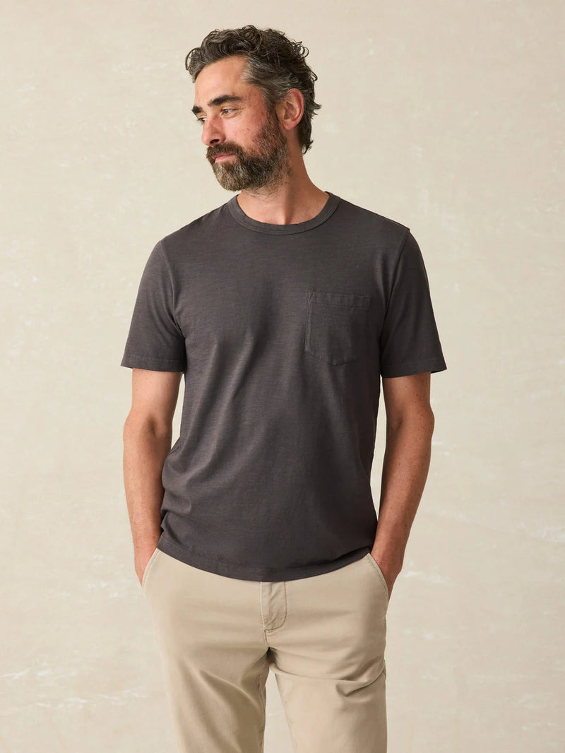 Faherty Sunwashed Pocket T-Shirt - Washed Black