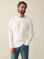 Faherty Sunwashed Long Sleeve T-Shirt - White