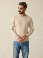 Faherty Movement Crewneck Sweater - Soft Dune Heather