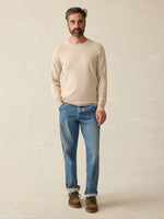 Faherty Movement Crewneck Sweater - Soft Dune Heather