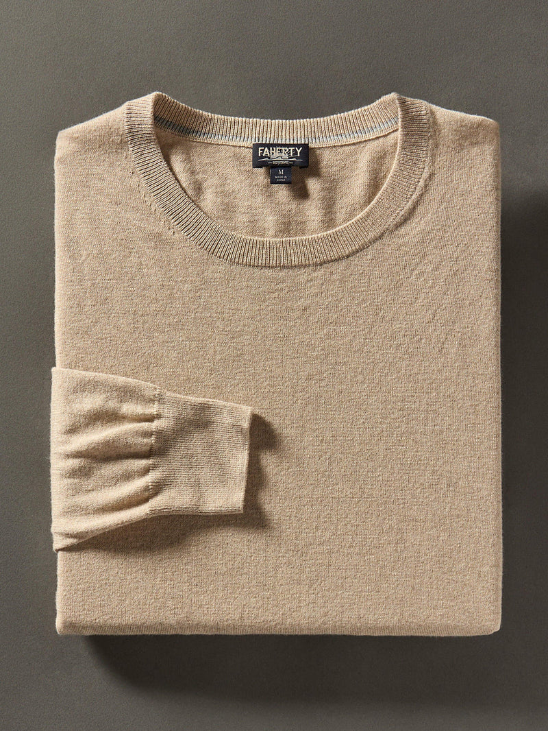 Faherty Movement Crewneck Sweater - Soft Dune Heather