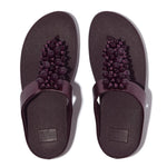 FitFlop Fino Bauble Bead Leather Sandals - Metallic Plumberry