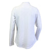 G Lifestyle Long Sleeve Solid Zip Mock Neck Top - White Eyelet