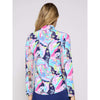 G Lifestyle Long Sleeve Print Zip Mock Neck Top - Navy Golfer