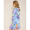 G Lifestyle Long Sleeve Print Zip Mock Neck Top - Island Navy