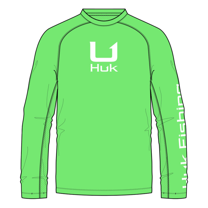 Huk Icon Long Performance Crew T-Shirt - Summer Green