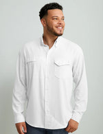 Huk Tide Point Long Sleeve Sport Shirt - White