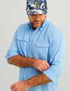 Huk Tide Point Long Sleeve Sport Shirt - Marolina Blue