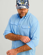 Huk Tide Point Long Sleeve Sport Shirt - Marolina Blue