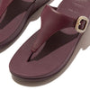 FitFlop Lulu Crystal-Buckle Leather Toe-Post Sandals - Mauve Wine