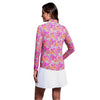 IBKUL Women's Allana Long Sleeve Mock Neck Top - Pink Multi