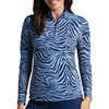 IBKUL Women's Cecilia Long Sleeve Mock Neck Top - Navy/Peri