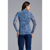IBKUL Women's Cecilia Long Sleeve Mock Neck Top - Navy/Peri