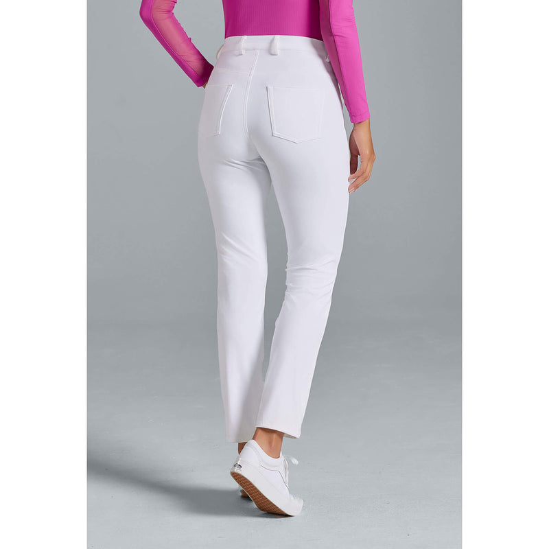 IBKUL Women's 28-Inch 5 Pocket Performance Pant - White