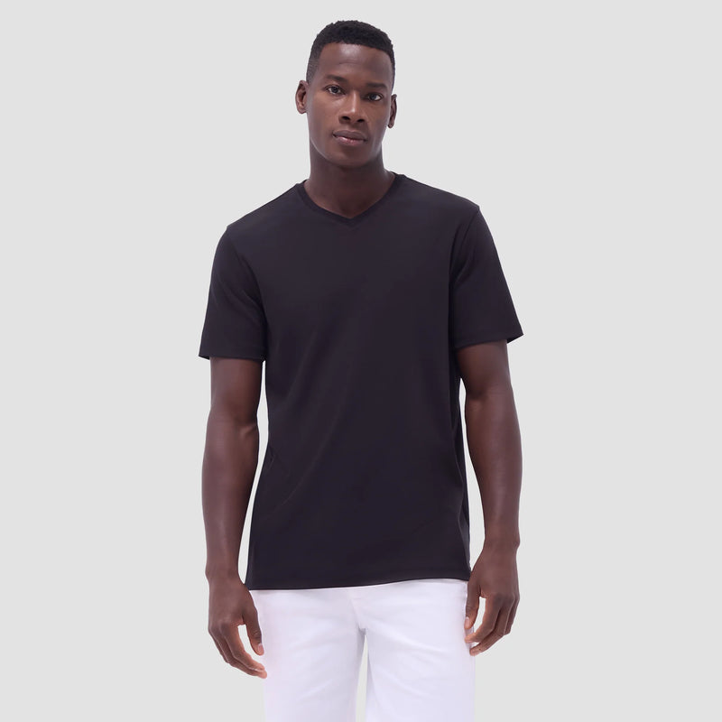 Bugatchi Holden Pima V-Neck T-Shirt - Black