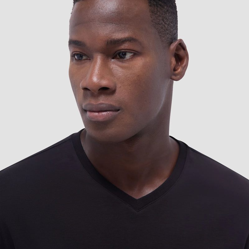 Bugatchi Holden Pima V-Neck T-Shirt - Black
