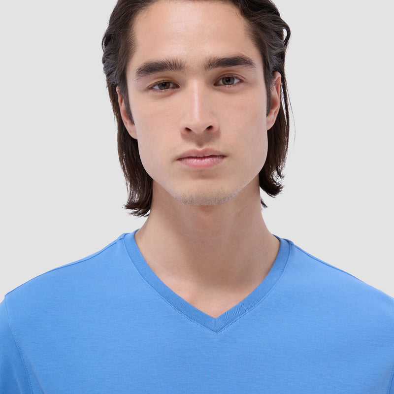 Bugatchi Holden Pima V-Neck T-Shirt - Classic Blue