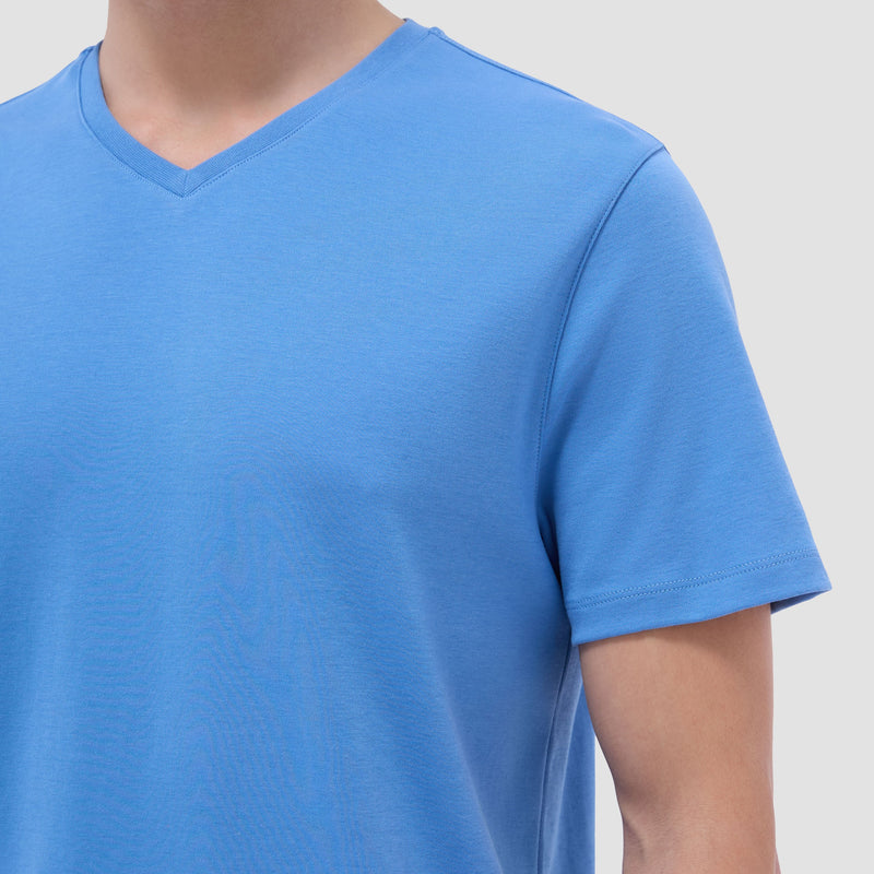Bugatchi Holden Pima V-Neck T-Shirt - Classic Blue