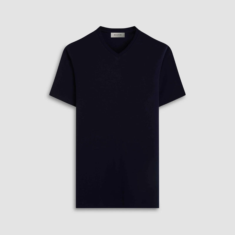 Bugatchi Holden Pima V-Neck T-Shirt - Navy