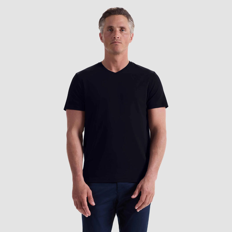 Bugatchi Holden Pima V-Neck T-Shirt - Navy