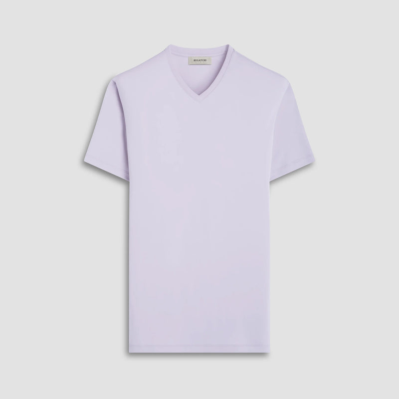 Bugatchi Holden Pima V-Neck T-Shirt - Platinum