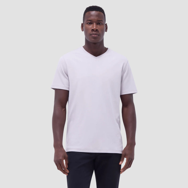 Bugatchi Holden Pima V-Neck T-Shirt - Platinum