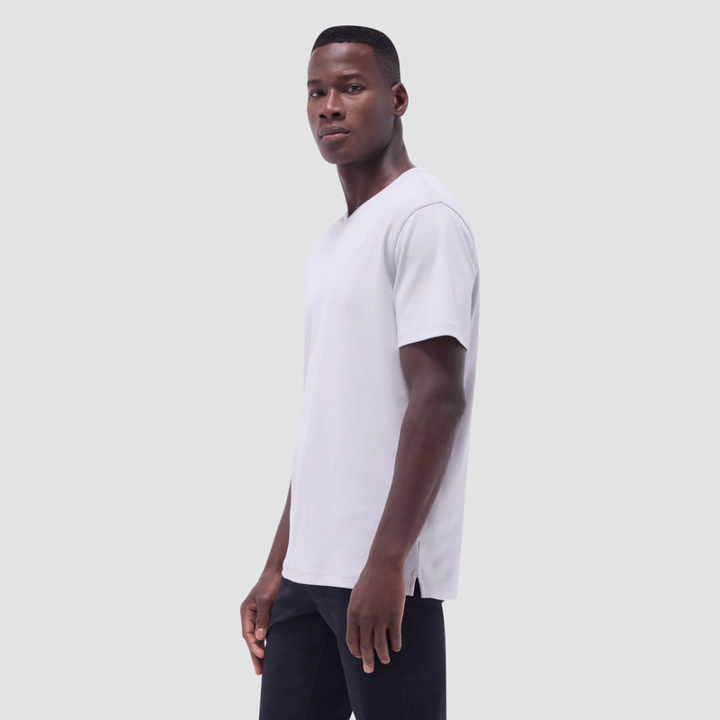 Bugatchi Holden Pima V-Neck T-Shirt - Platinum