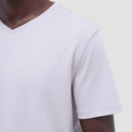 Bugatchi Holden Pima V-Neck T-Shirt - Platinum