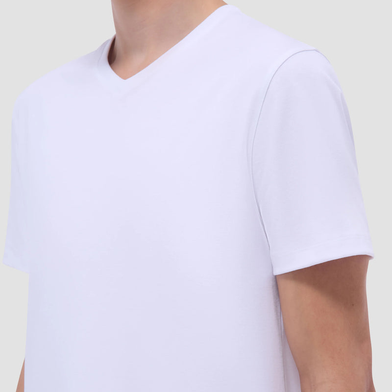 Bugatchi Holden Pima V-Neck T-Shirt - White