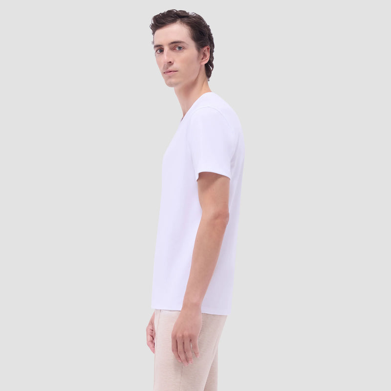 Bugatchi Holden Pima V-Neck T-Shirt - White